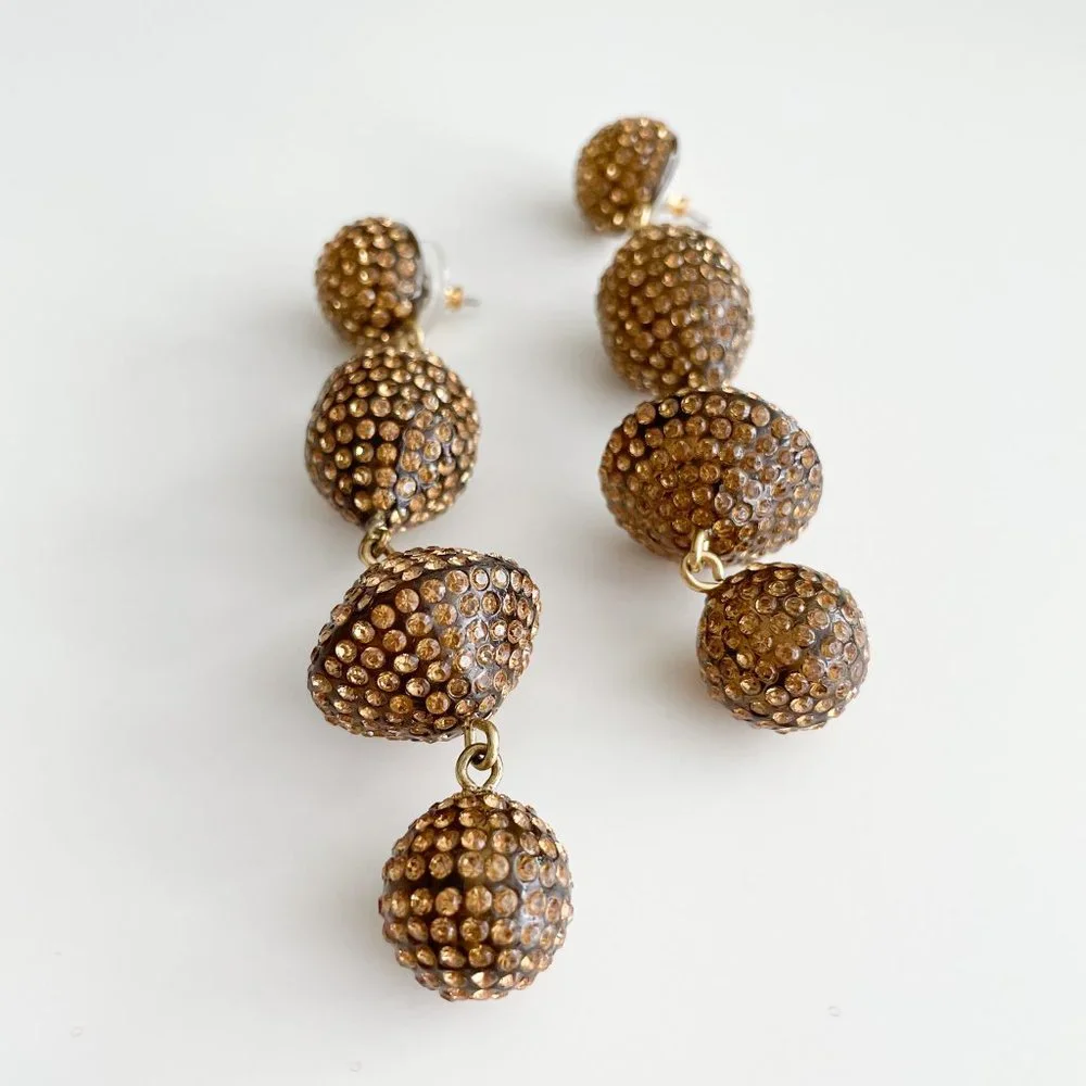 J. Crew Pavé Resin Statement Earrings (Gold)